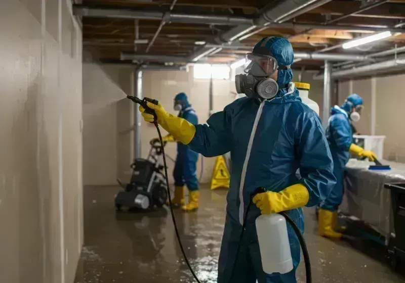 Basement Sanitization and Antimicrobial Treatment process in Bradford, OH