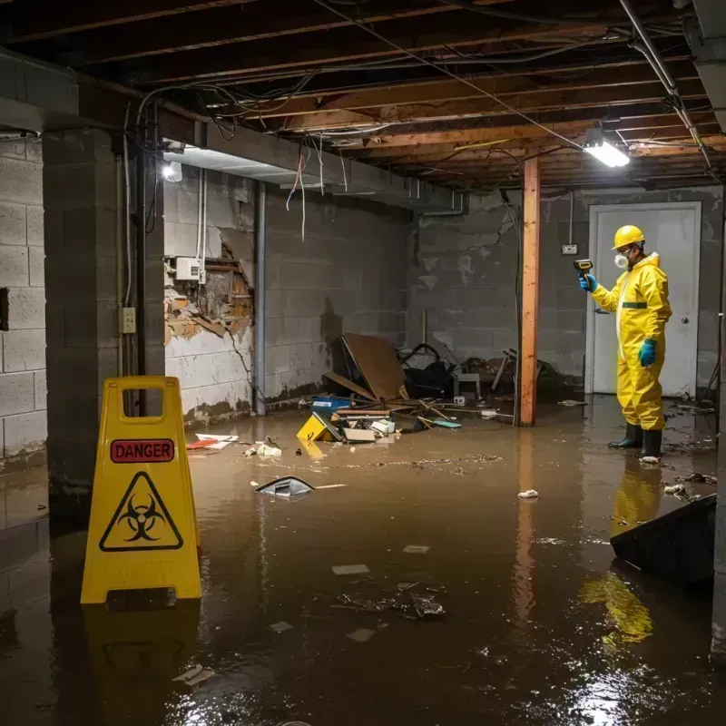 Flooded Basement Electrical Hazard in Bradford, OH Property